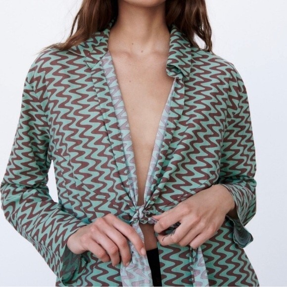 Zara The Lissie Shirt Printed Tunic Long Sleeve Blouse Boho Bloggers Favorite L - Picture 4 of 10